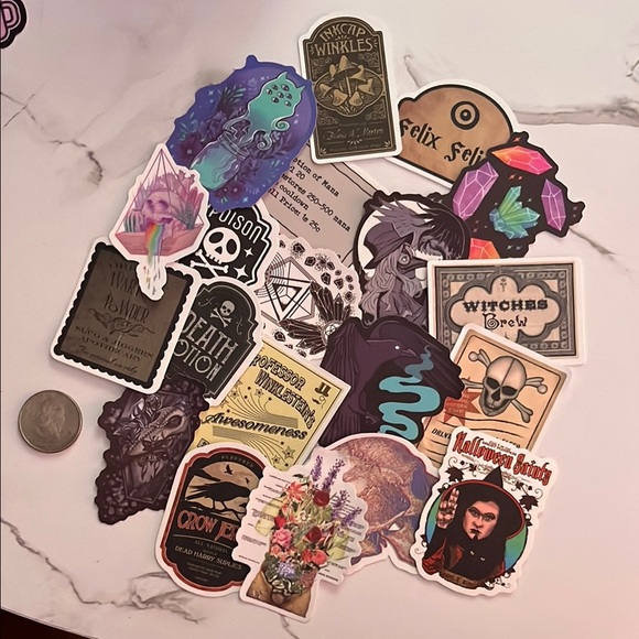 20 Assorted Gothic and Witchy Stickers - Picture 2 of 2